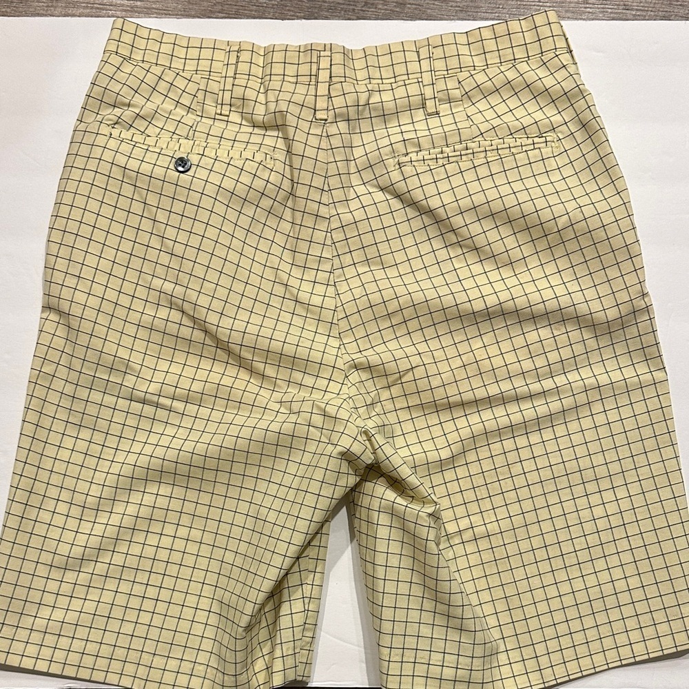 Vintage yellow/blue Checkered windowpane trouser Bermuda Shorts 28” - Picture 7 of 8